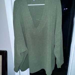 Aerie Olive Green V-Neck Women's Sweater